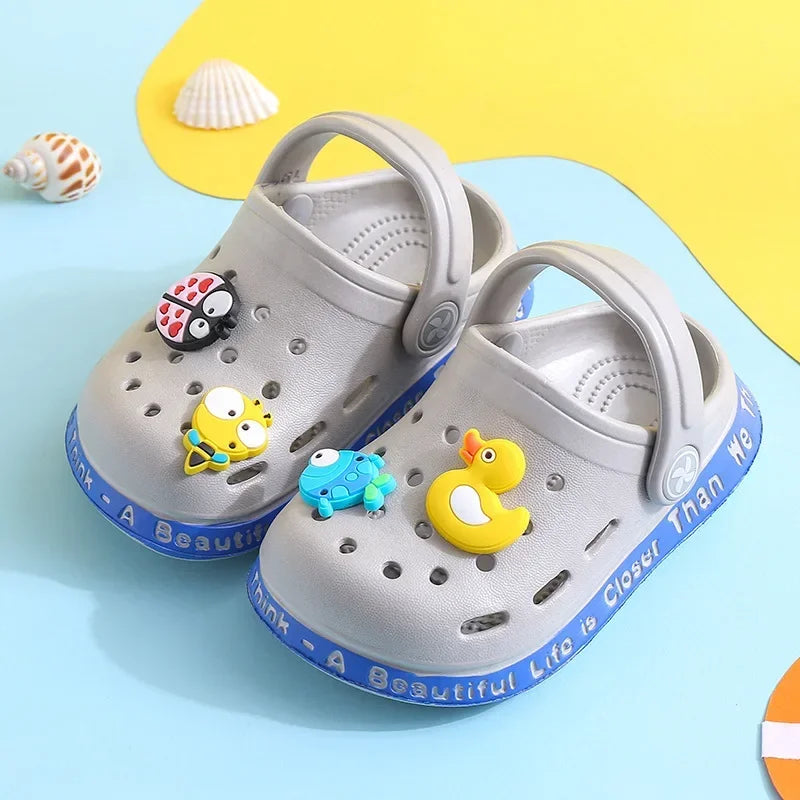 Summer Kids ShoesSandals Hole Children's Shoes Slippers Soft Anti-Skid Cartoon Design Hole Baby Shoes Sandy Beach For Boys Girls SuperFye style 6 / 20 (insole 13cm) SuperFye