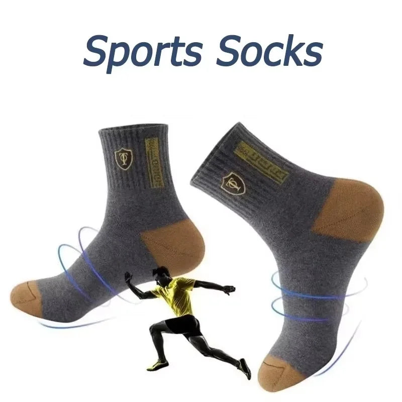 5Pairs Breathable Cotton Sports Stockings Men Bamboo Fiber Autumn and Winter Men Socks Sweat Absorption Deodorant Business Sox SuperFye 5 pairs dt029-5 / EU39-44 SuperFye