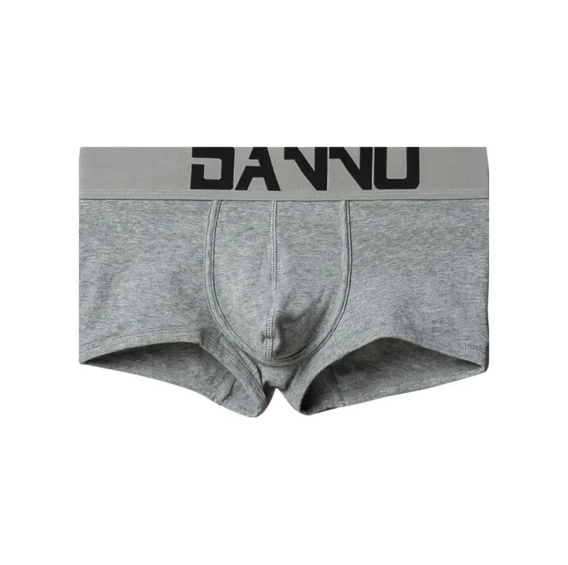 5 PCs Men's High Elastic Plain Color Comfortable Boxer Briefs Panties Breathable Pantyhose SuperFye 1 articles Gray 1 / Single code / 5 pieces SuperFye