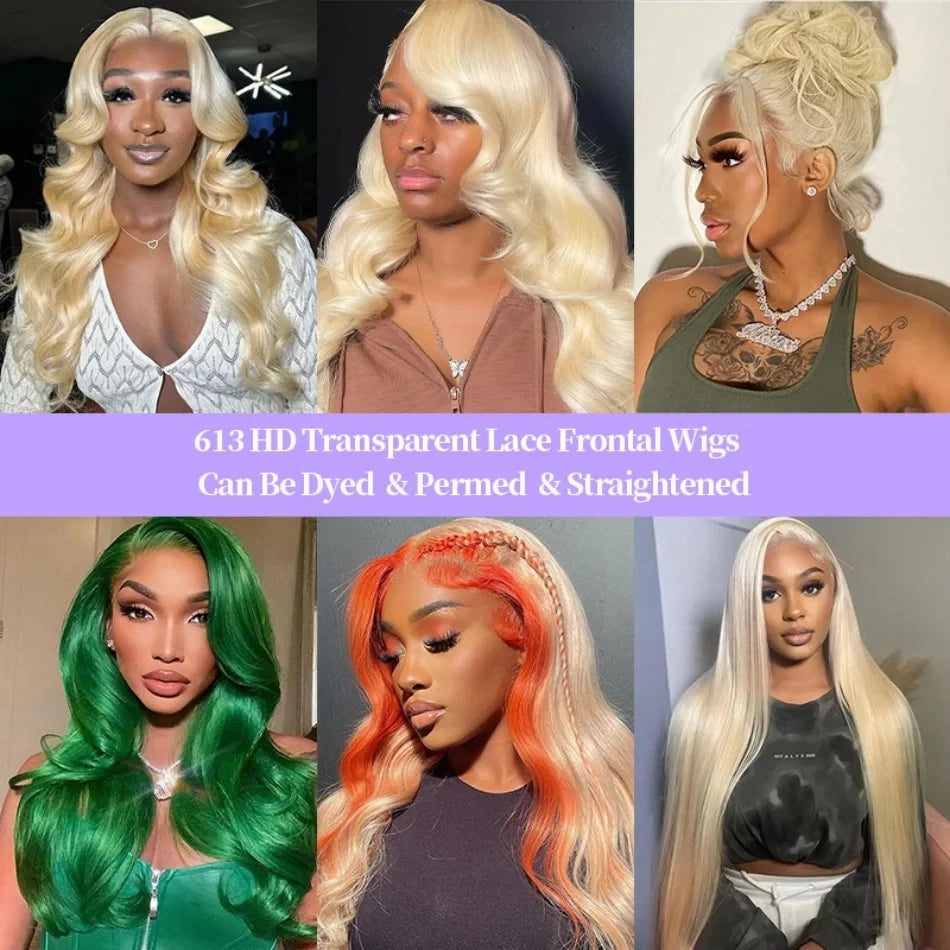 250 Density 613 hd lace frontal wig 13x6 Blonde Straight lace front wigs human hair Brazilian Colored Human Hair Wigs For Women