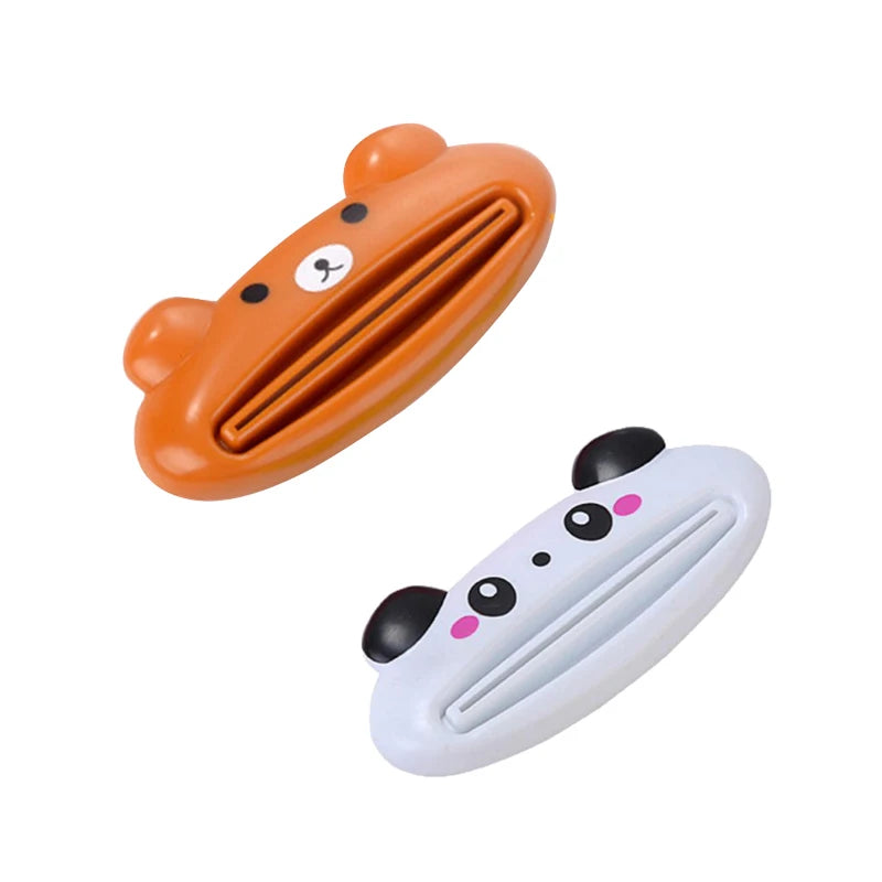 For Home Bathroom 1 Pcs Animal Easy Toothpaste Dispenser Plastic Tooth Paste Tube Toothpaste Squeezer Rolling Holder Cocina SuperFye 1 panda 1 bear SuperFye