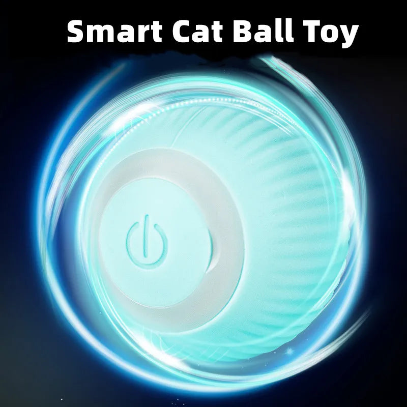 Electric Cat Ball Toys Automatic Rolling Smart Cat Toys Interactive for Cats Training Self-moving Kitten Toys for Indoor Playing SuperFye Smart Blue Ball SuperFye