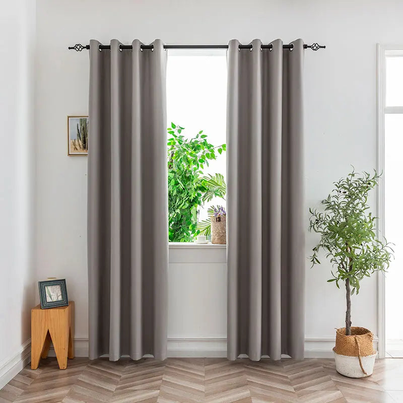 1PC Blackout Curtains With Black TPU Interlining Thin and Light Drapery Panel for Bedroom Meetingroom Share Room Office SuperFye Dark Grey / W132cm x H160cm / Grommet Top SuperFye