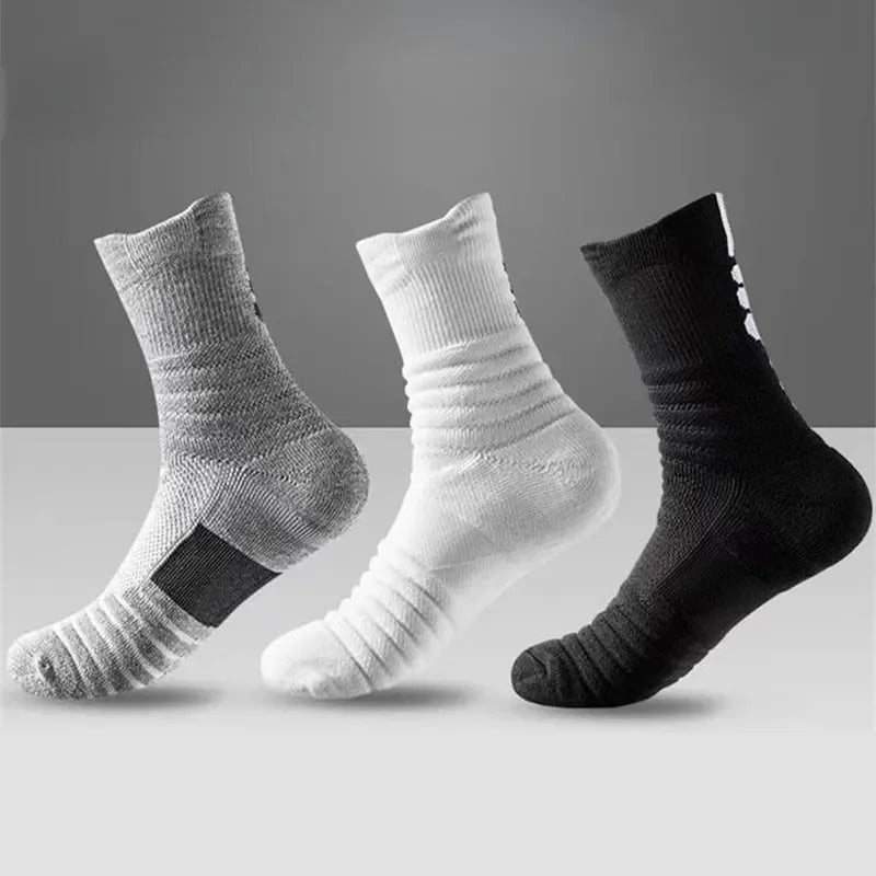 1/3 Pairs Anti-slip Football Socks Men Cotton Sock Short Long Tube Soccer Basketball Sport Socks Breathable Deodorous Sock 39-45 SuperFye 3pairs-short-mixed / EU39-45 SuperFye