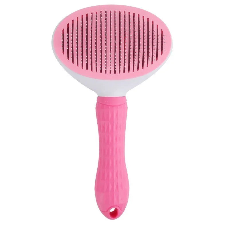 Pet Dog Brush Cat Comb Self Cleaning Pet Hair Remover Brush For Dogs Cats Grooming Tools Pets Dematting Comb Dogs Accessories SuperFye Pink SuperFye