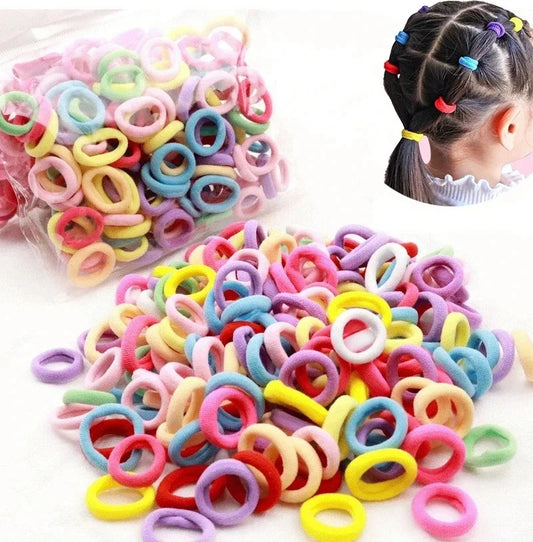 100/300/500 pcs Girls Colorful Elastic Hair Bands Ponytail Hold Hair Tie Rubber Bands Scrunchie Hair Accessories Bands for Girls SuperFye Blue / 100pcs SuperFye