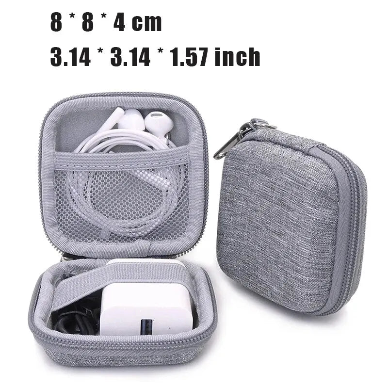 Portable Earphone Storage Bag Data Cable Organizer Bag Multifunctional Digital Gadgets Case For Charger U Disk Protective Cover SuperFye grey SuperFye