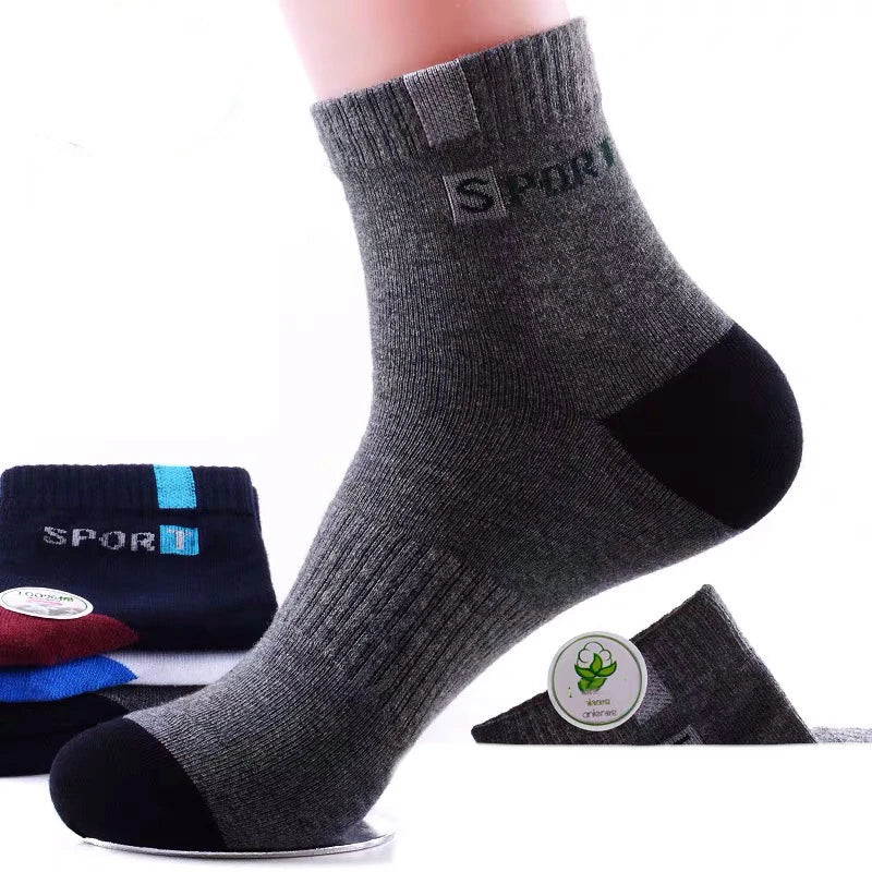 5pairs Men's Fashion Sports Socks, Striped Cotton Sweat Absorption Breathable Comfortable Ankle Socks SuperFye 5 pairs zt084-5 / EUR 35-43 SuperFye