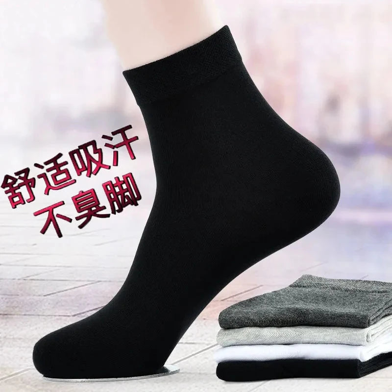 10 Pairs Breathable Cotton Sports Stockings Men Bamboo Fiber Autumn and Winter Men Socks Sweat Absorption Deodorant Business Sox SuperFye 5 pairs zt49-5 / Single code SuperFye