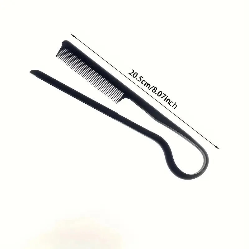 Hairdressing V-Comb Messy Hair Finishing Straightening Splint Comb - Hair Styling Tool Clip special for hair wigs SuperFye black SuperFye