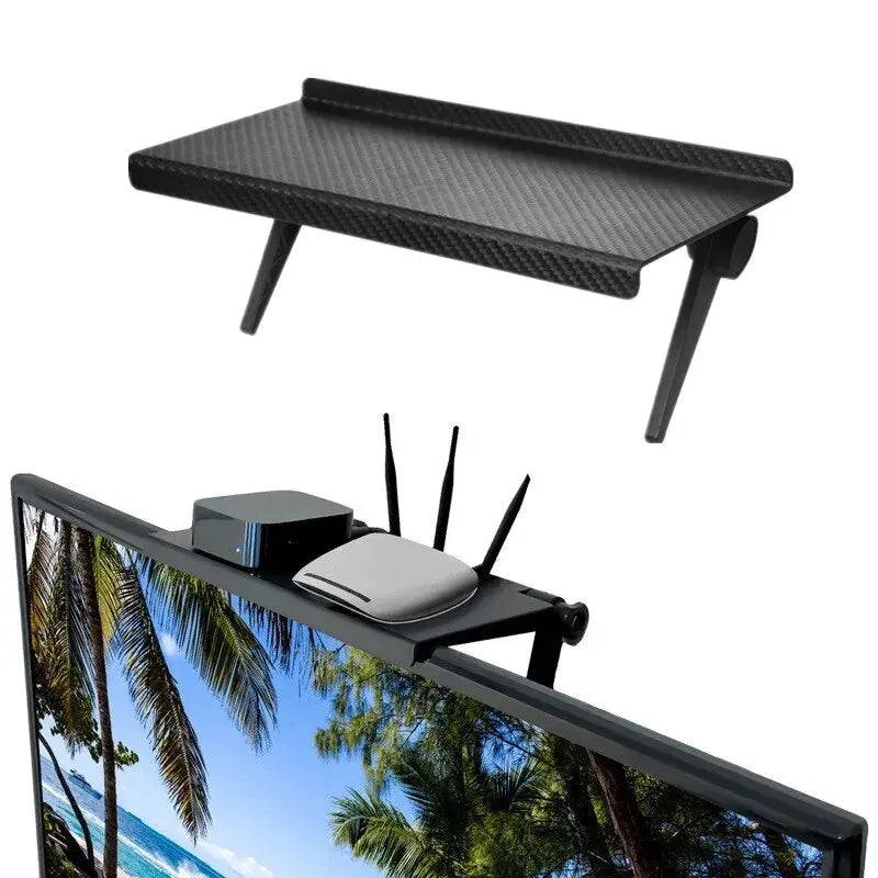 1PC Hot Selling Computer and TV Screen Storage Rack Wireless Router Set-top Box Rack No Perforated Storage Bracket Divine Tool SuperFye small 16.4x11.3cm SuperFye