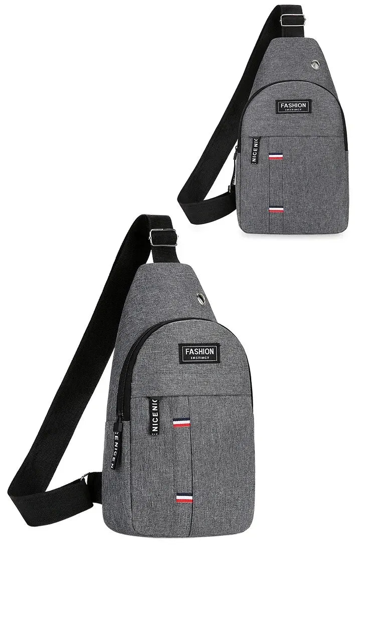 Chest Bag Men's One Shoulder Crossbody Bag Large Capacity Outdoor Sports And Leisure Fashion Small Shoulder Bag Large Capacit SuperFye Grey SuperFye