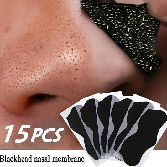 15pcs Blackhead Nose Strips Deep Cleansing Nasal Spot Facial Dot Stickers Nose Mask Shill For Acne & Black Head - Dropship