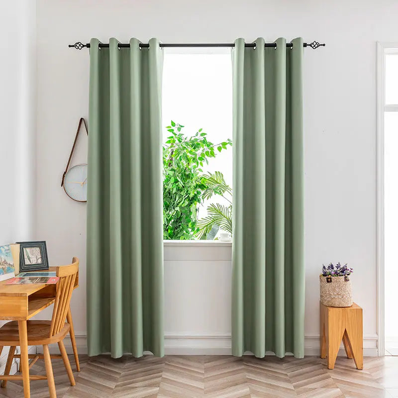 1PC Blackout Curtains With Black TPU Interlining Thin and Light Drapery Panel for Bedroom Meetingroom Share Room Office SuperFye Dark Grey / W132cm x H160cm / Grommet Top SuperFye