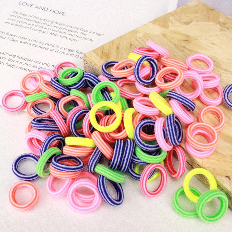 100/200PCS Women Girls Colorful Nylon Elastic Hair Bands Ponytail Hold Small Hair Tie Rubber Bands Scrunchie Hair Accessories SuperFye Colors 1 / 100pcs SuperFye