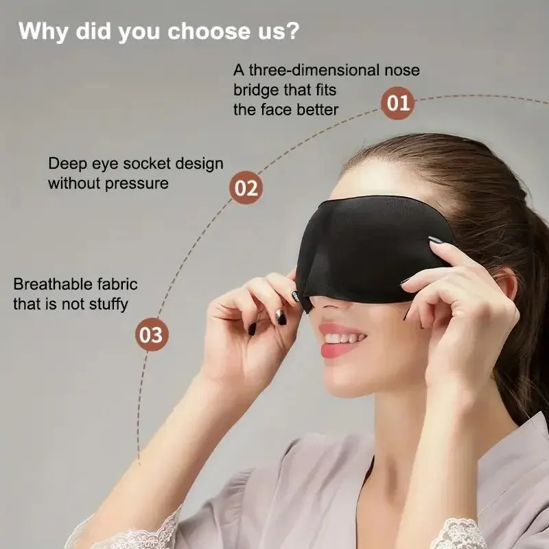 3D Stereoscopic Sleep Eye Mask, Sleep Magic Memory Sponge Black Shading Breathable Eye Protection SuperFye black SuperFye