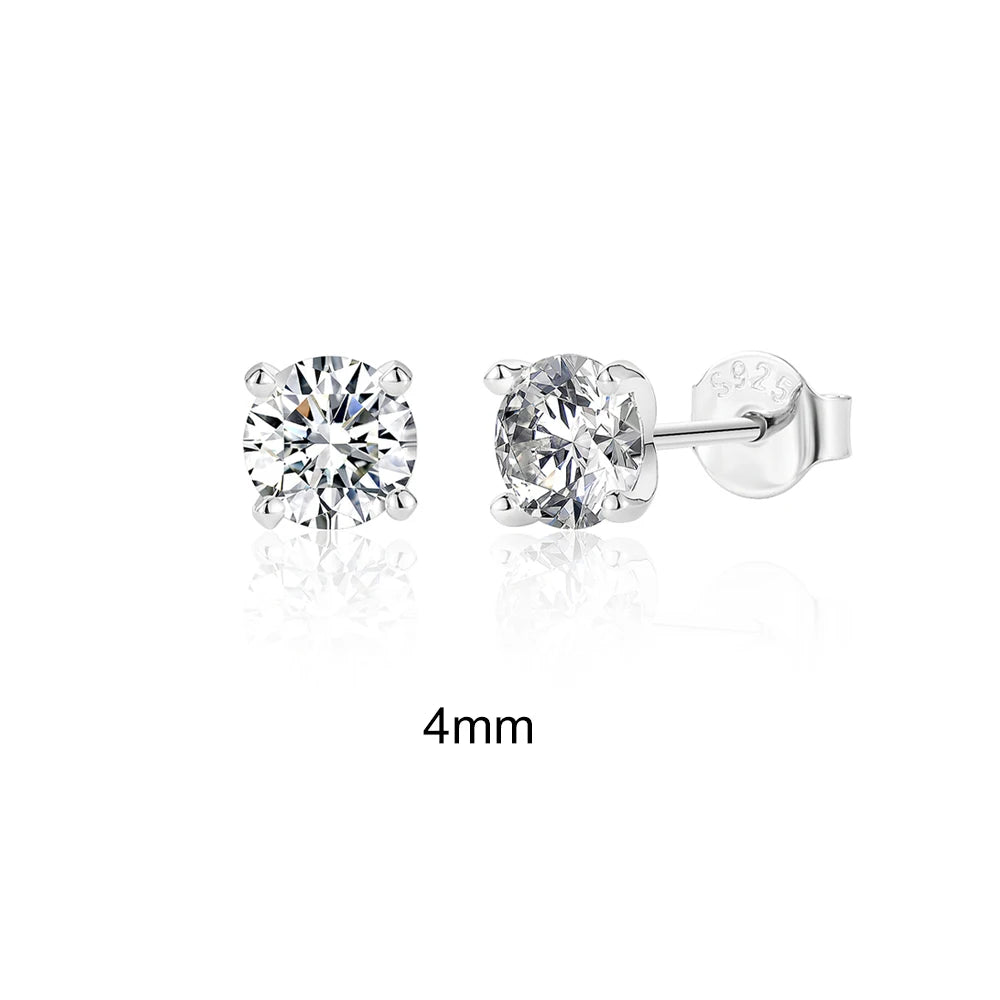 CANNER 0.5-1.2 Carat D Color Moissanite Ear Stud Earrings For Women 925 Sterling Silver Sparkling Piercing Earring Fine Jewelry SuperFye 0.25ct SuperFye