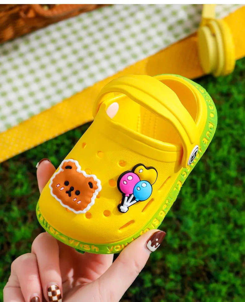 Summer Kids ShoesSandals Hole Children's Shoes Slippers Soft Anti-Skid Cartoon Design Hole Baby Shoes Sandy Beach For Boys Girls SuperFye style 7 / 24 (insole 15cm) SuperFye