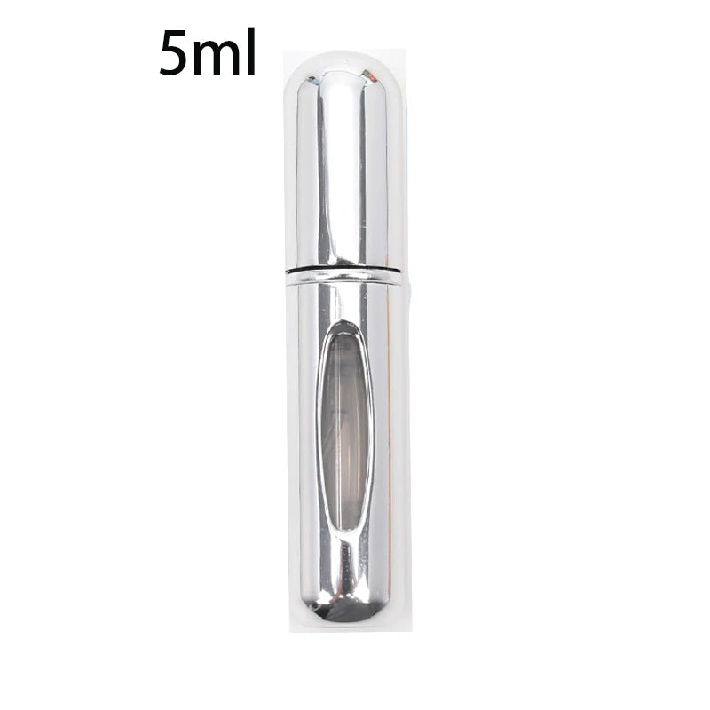 Refillable Mini Perfume Bottle Portable Cosmetic Bottle Spray Bottle Atomizer Spray Container Travel Refillable Bottles 8ml /5ml SuperFye 5ml Bright Sliver SuperFye