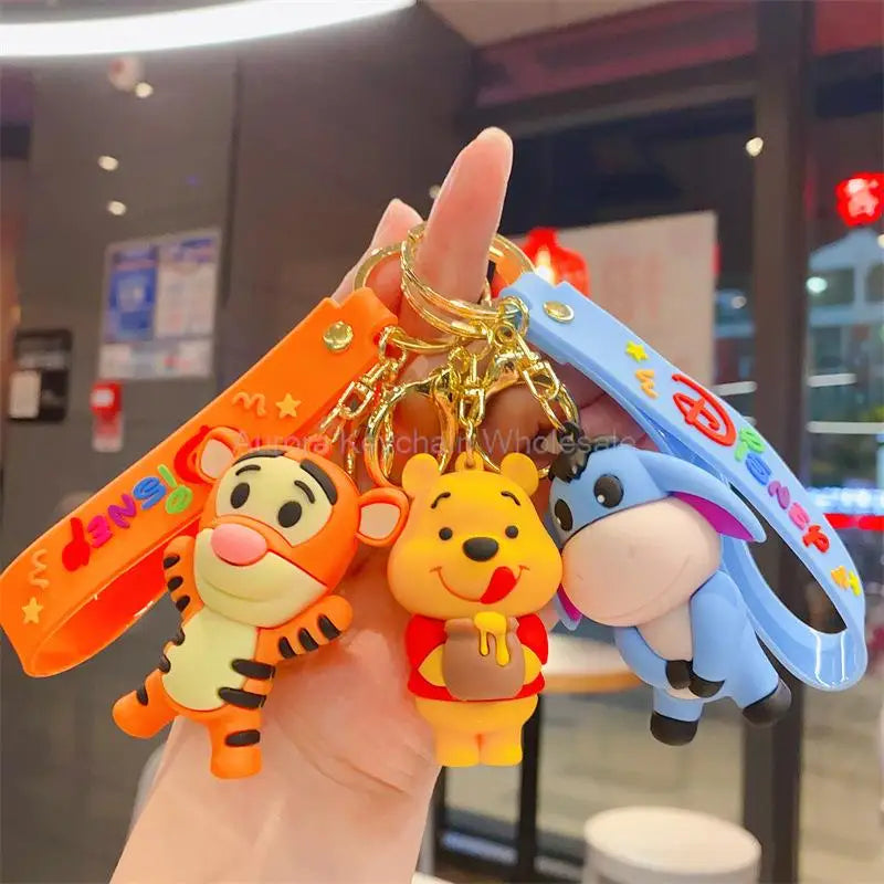 New Anime Disney Keychain Cartoon Mickey Mouse Minnie Lilo & Stitch Cute Doll Keyring Ornament Key Chain Pendant Kids Toys Gifts SuperFye WJ275B5 SuperFye