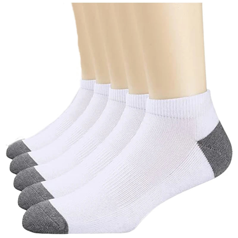 5Pairs Breathable Cotton Sports Stockings Men Bamboo Fiber Autumn and Winter Men Socks Sweat Absorption Deodorant Business Sox SuperFye 5 pairs white / EU39-44 SuperFye