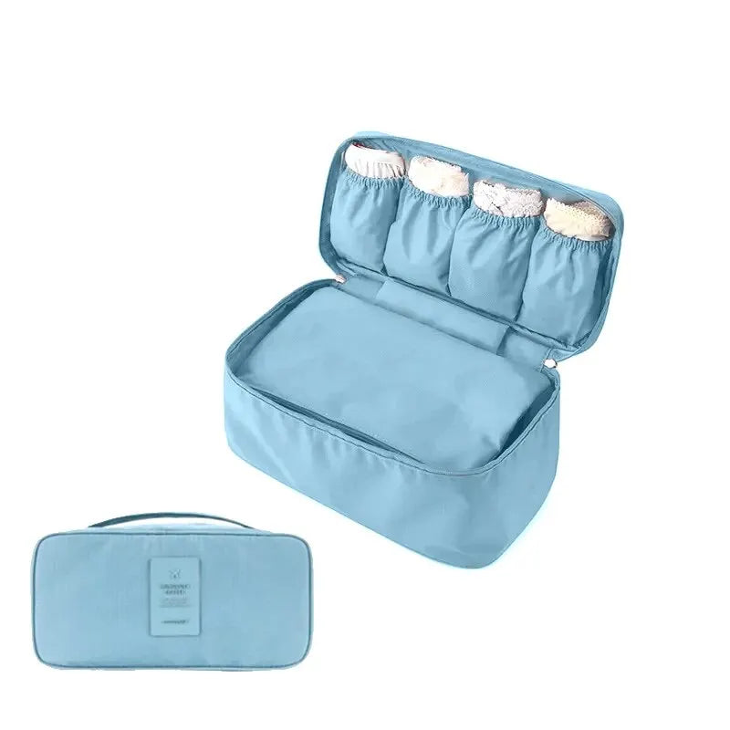 Simple Portable Underwear Storage Bag Lightweight Dustproof Organizer Multifunctional Travel Container SuperFye Sky blue G1374D SuperFye