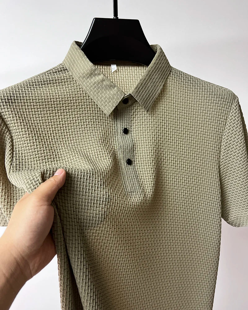 【High-quality】M-4XL Summer New Men's Short Sleeve T-shirt Cool and Breathable POLO Shirt Business Casual Sweat-absorbing Top SuperFye Green / 3XL 75-85kg SuperFye