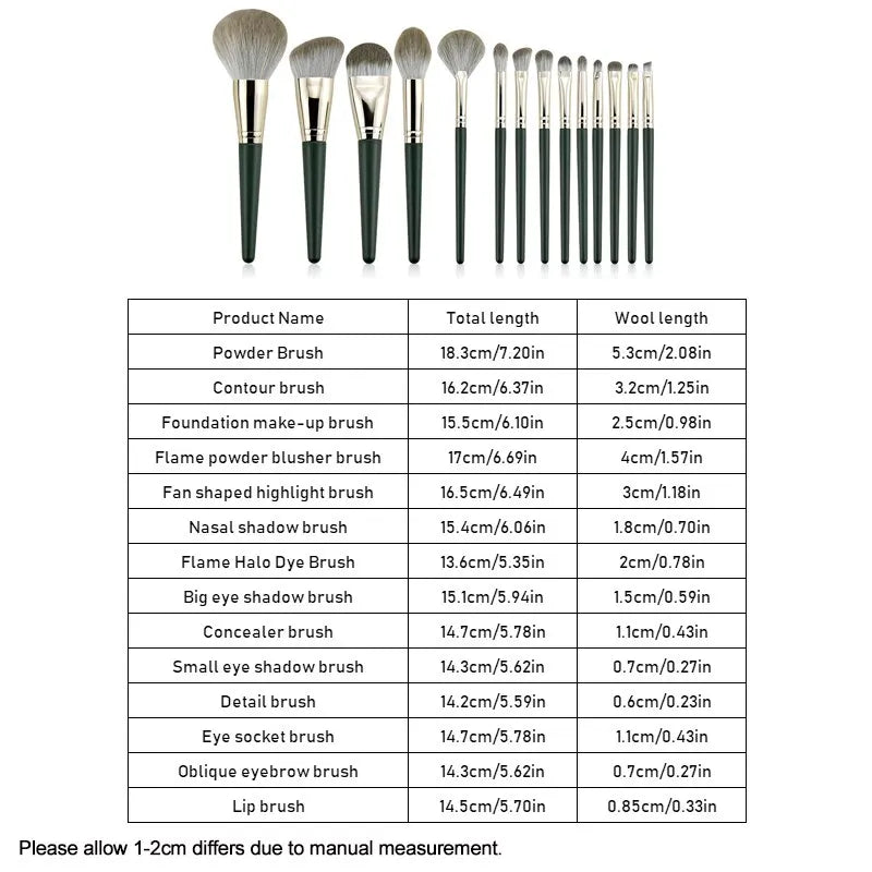 14Pcs Makeup Brushes Set Large Fluffy Soft Eye Shadow Foundation Brush Women Cosmetic Powder Blush Blending Beauty Make Up Tools SuperFye 14 Pcs SuperFye