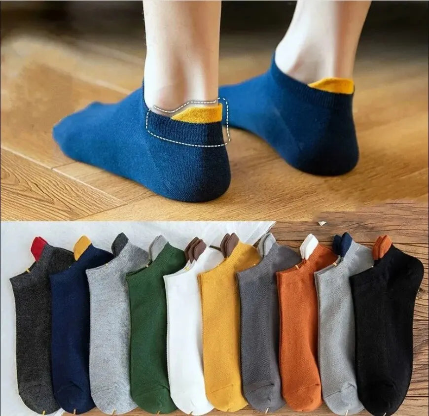 5pairs Men's Fashion Sports Socks, Striped Cotton Sweat Absorption Breathable Comfortable Ankle Socks SuperFye 5 pairs 2 / EUR 35-43 SuperFye