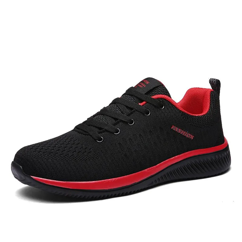 Men Running Sneakers Women Lightweight Sport Shoes Classical Mesh Breathable Casual Shoes Male Fashion Moccasins Sneaker SuperFye 45 / Black Red SuperFye