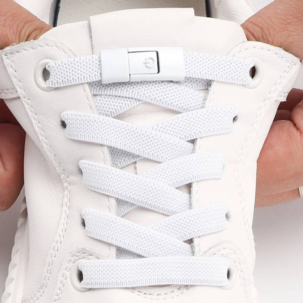 No Tie Shoe laces Press Lock Shoelaces without ties Elastic Laces Sneaker Kids Adult 8MM Widened Flat Shoelace for Shoes SuperFye Khaki SuperFye