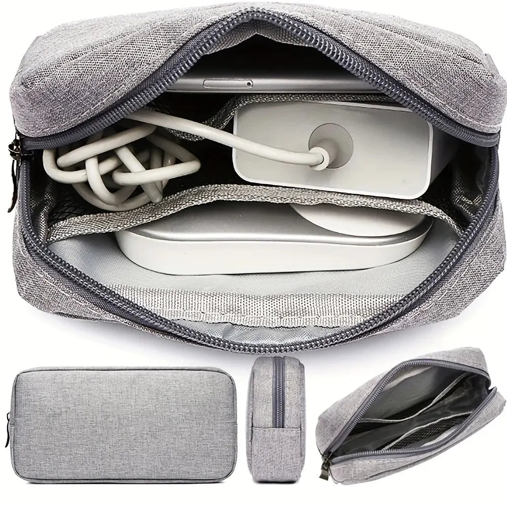 Storage Bag Cable Cord Organizer Travel Bag Small Electronics SD Card Power Bank Storage Bag SuperFye L size Gray SuperFye