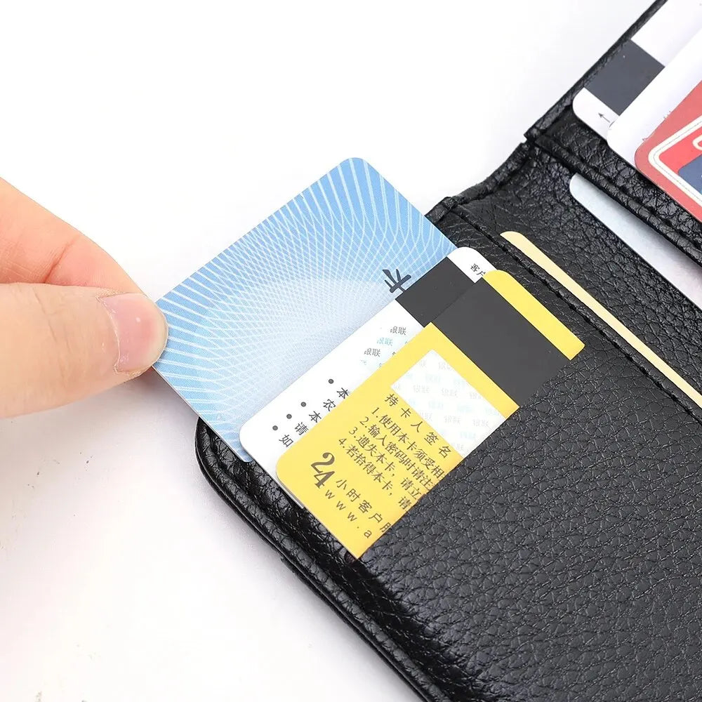 Portable Super Slim Soft Wallet for Men PU Leather Mini ID Credit Card Wallet Purse Card Holders Wallet Thin Small Short Wallets SuperFye Coffee SuperFye