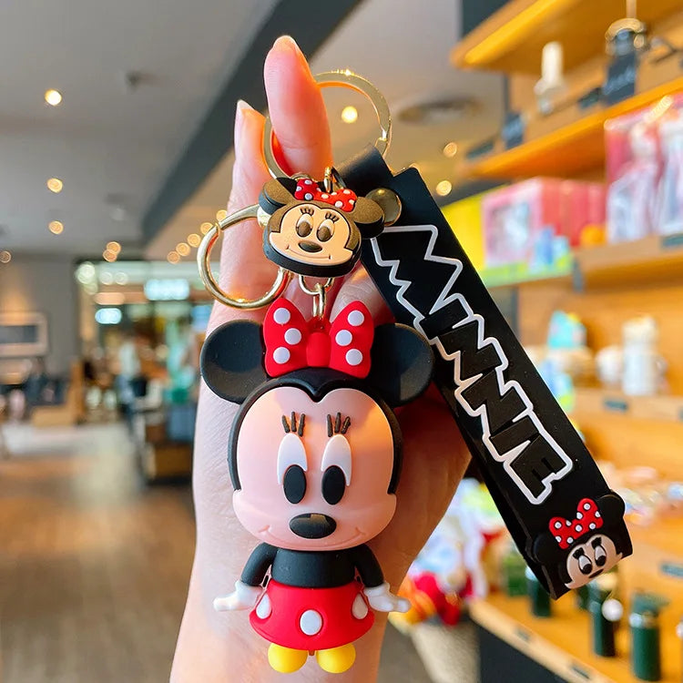 New Anime Disney Keychain Cartoon Mickey Mouse Minnie Lilo & Stitch Cute Doll Keyring Ornament Key Chain Pendant Kids Toys Gifts SuperFye WJ090B3 SuperFye