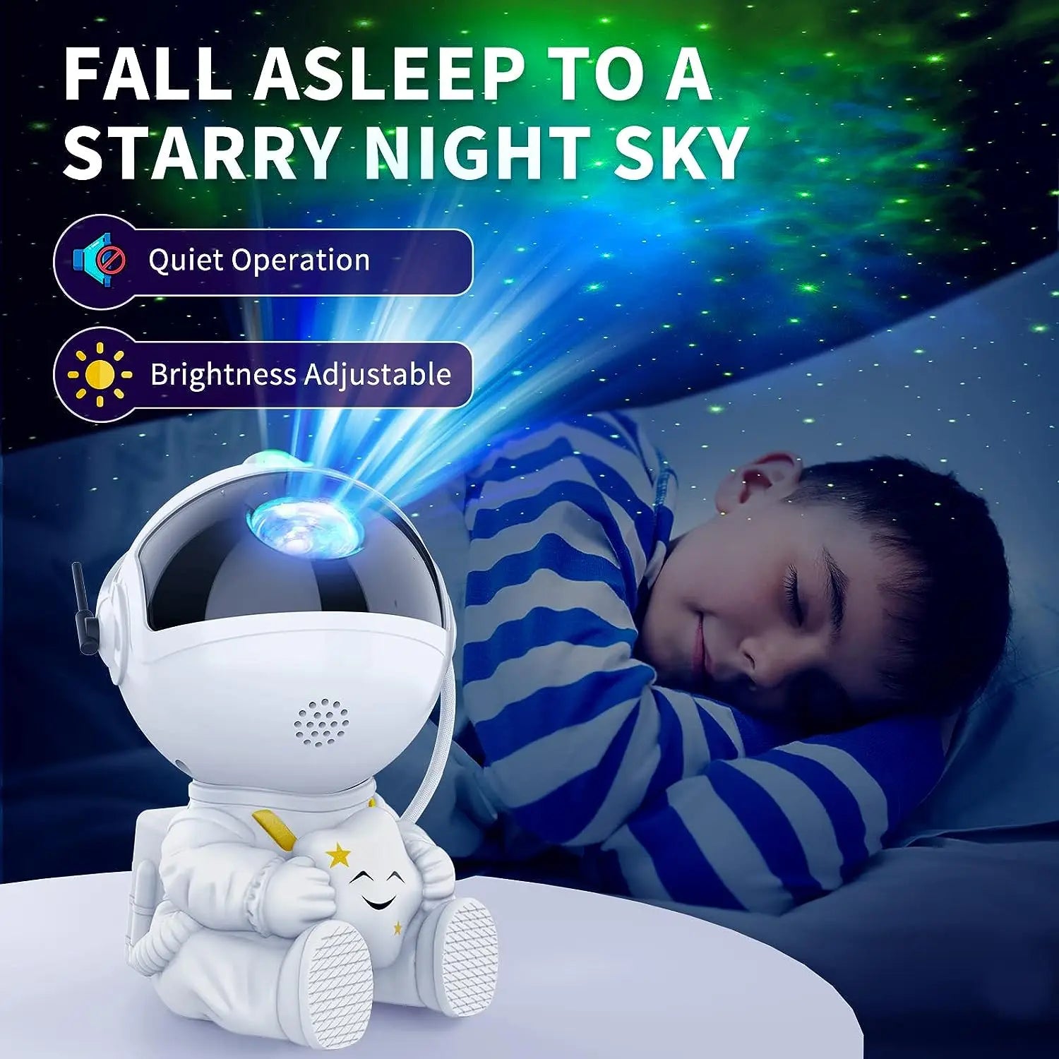 Star Projector Galaxy Night Light Astronaut Space Projector Starry Nebula Ceiling LED Lamp for Bedroom Home Decorative kids gift SuperFye White A SuperFye