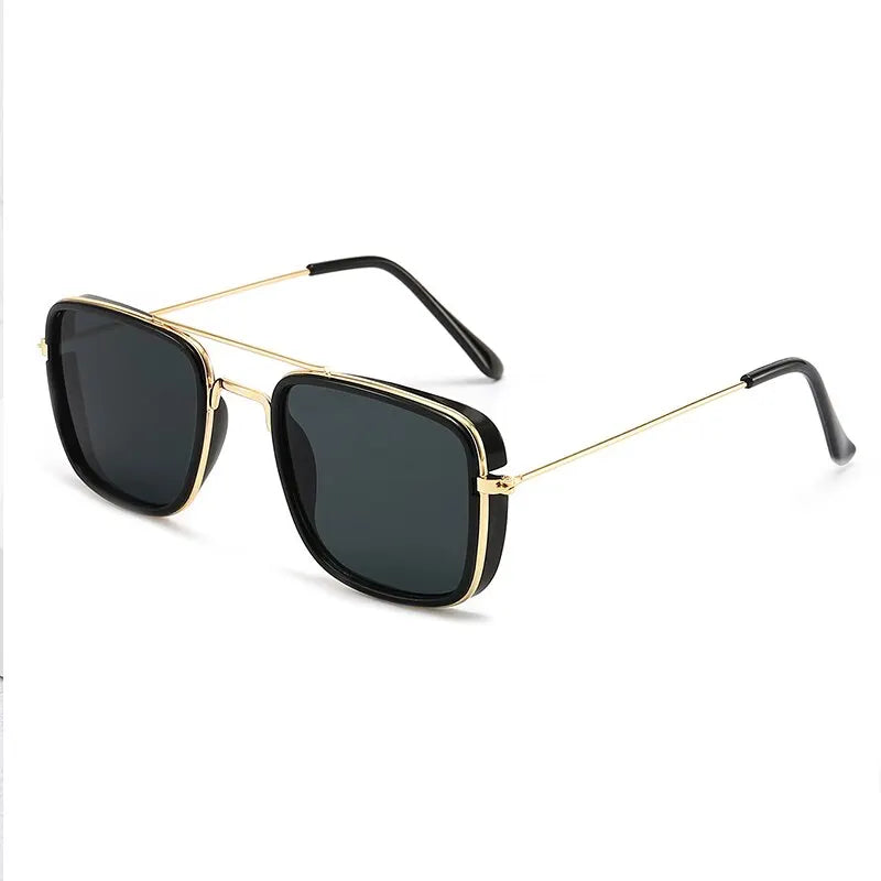 Fashion Sunglasses European and American Metal Small Square Frame Korean Version Glasses Retro Square Sunglasses UV Protection SuperFye black SuperFye