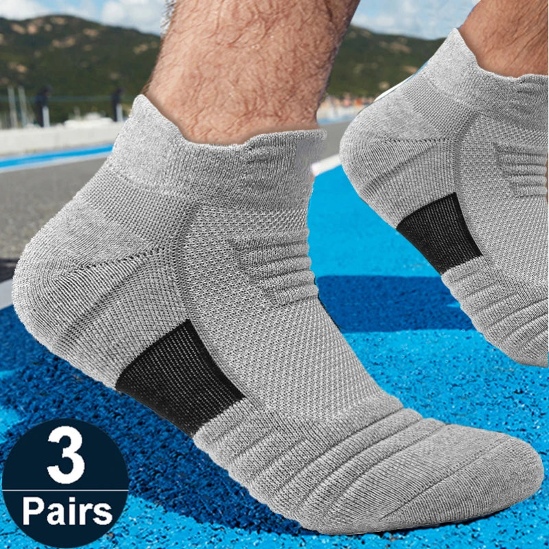 1/3 Pairs Anti-slip Football Socks Men Cotton Sock Short Long Tube Soccer Basketball Sport Socks Breathable Deodorous Sock 39-45 SuperFye 3pairs-short-mixed / EU39-45 SuperFye