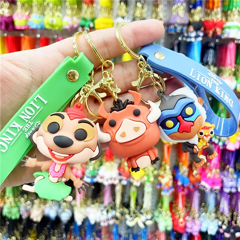 New Anime Disney Keychain Cartoon Mickey Mouse Minnie Lilo & Stitch Cute Doll Keyring Ornament Key Chain Pendant Kids Toys Gifts SuperFye WJ275B5 SuperFye