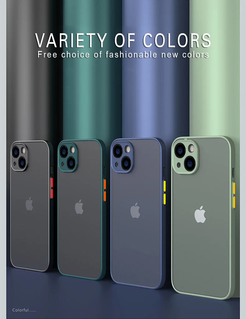 Matte Phone Case for IPhone 13 12 11 14 Pro Max Mini Luxury Soft Silicone Shockproof Case for IPhone X XS Max XR 15 7 8 Plus SE SuperFye For iPhone 13 / Dark Green SuperFye