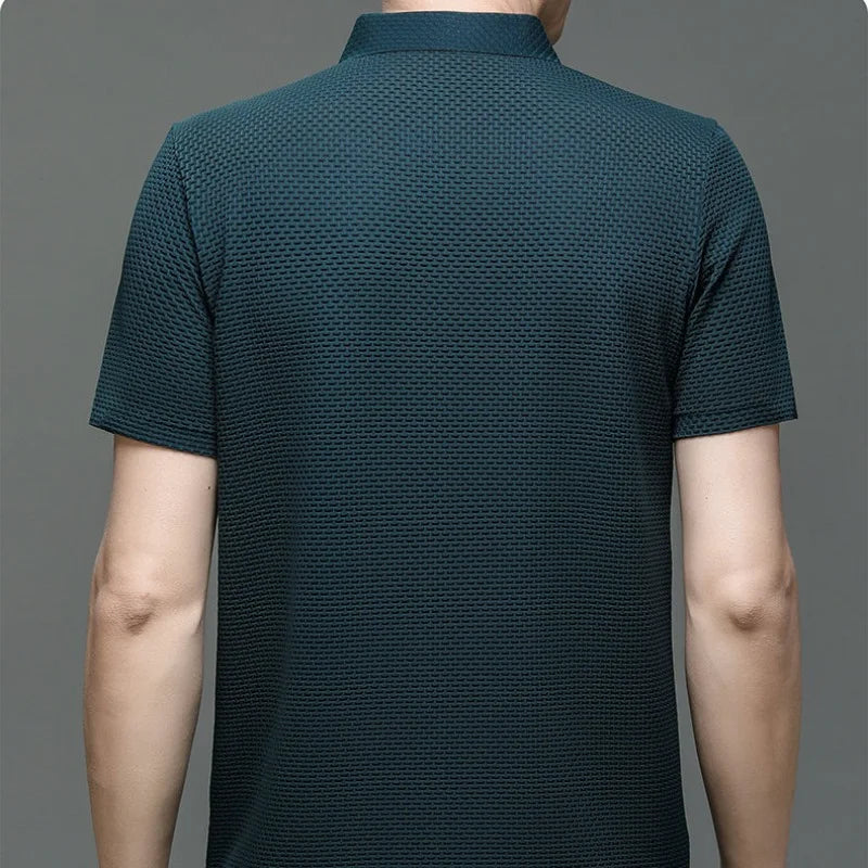 【High-quality】M-4XL Summer New Men's Short Sleeve T-shirt Cool and Breathable POLO Shirt Business Casual Sweat-absorbing Top SuperFye Green / 3XL 75-85kg SuperFye