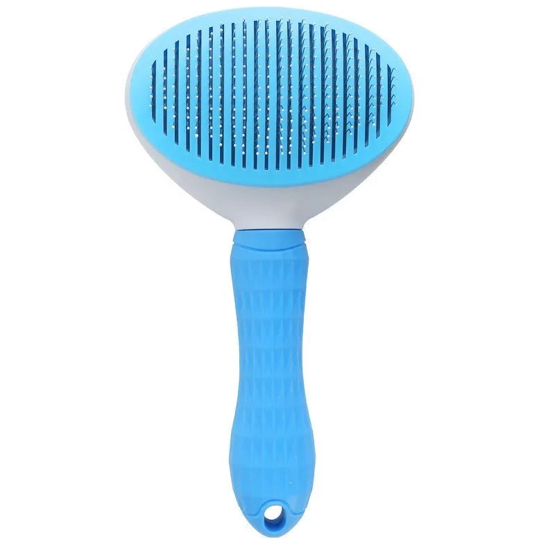 Pet Dog Brush Cat Comb Self Cleaning Pet Hair Remover Brush For Dogs Cats Grooming Tools Pets Dematting Comb Dogs Accessories SuperFye Blue SuperFye