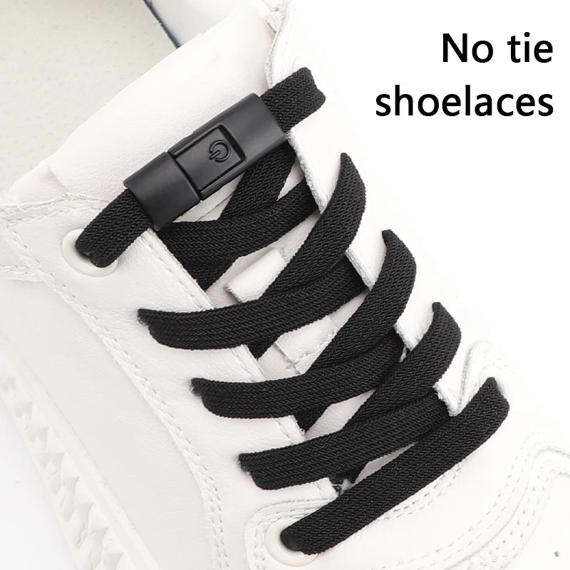 Press Lock Shoelaces Without ties Colorful Lock Elastic Laces Sneakers Kids Adult Flats No Tie Shoe laces for Shoes Accessories SuperFye Coffee SuperFye