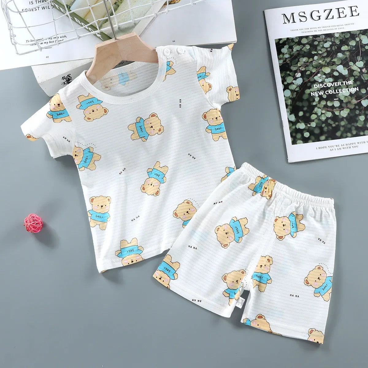 Children's Clothing Summer Short Sleeve Home Sleepwear Children Sets Kids Clothes Boy Girl T-shirt shorts Cotton Suit Baby SuperFye Style 5 / 6T-7T SuperFye