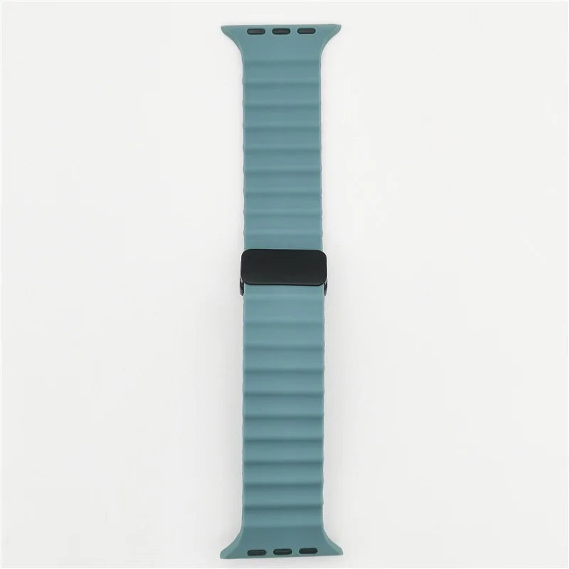 Magnetic Buckle Strap For Apple Watch Band Ultra 2 49mm 45mm 44mm 40mm 41mm 38 42mm Silicone Bracelet iWatch Series 7 6 3 se 8 9 SuperFye Pine Green / 38mm 40mm 41mm SuperFye