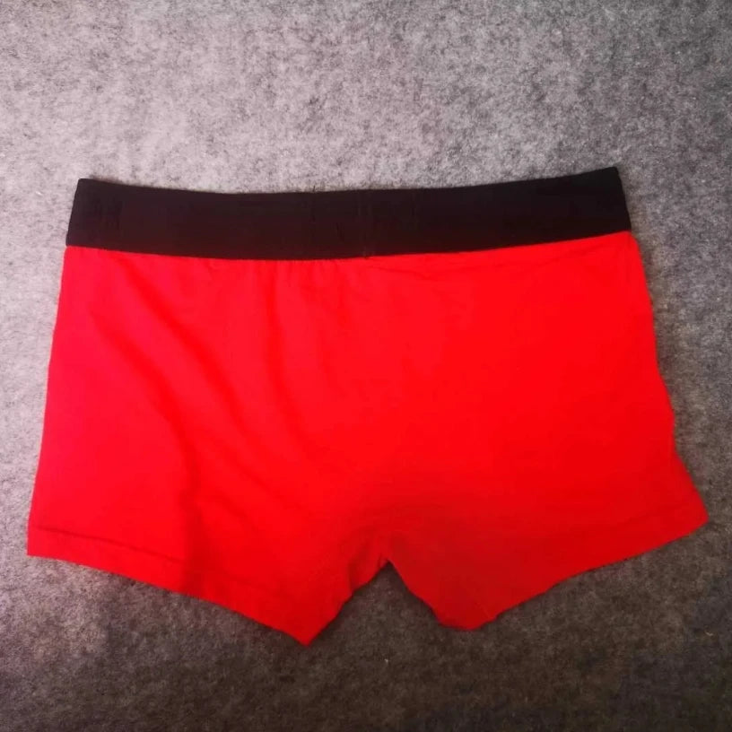 5 PCs Men's High Elastic Plain Color Comfortable Boxer Briefs Panties Breathable Pantyhose SuperFye 1 articles Red / Single code / 5 pieces SuperFye