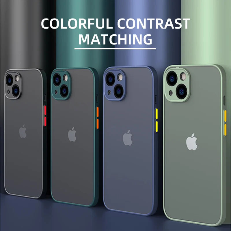 Matte Phone Case for IPhone 13 12 11 14 Pro Max Mini Luxury Soft Silicone Shockproof Case for IPhone X XS Max XR 15 7 8 Plus SE SuperFye For iPhone 13 / Dark Green SuperFye